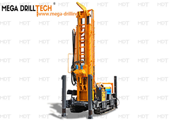 Máy khoan giếng nước di động thủy lực crawler khoan với bộ tản nhiệt phụ trợ