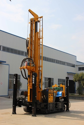 Máy khoan giếng nước di động thủy lực crawler khoan với bộ tản nhiệt phụ trợ